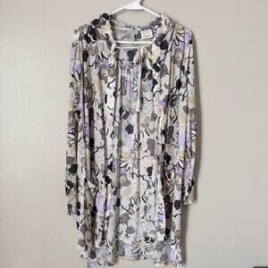 LOGO Lori Goldstein Beach To Street Sheer Mesh Hooded Cardigan Coverup MEDIUM